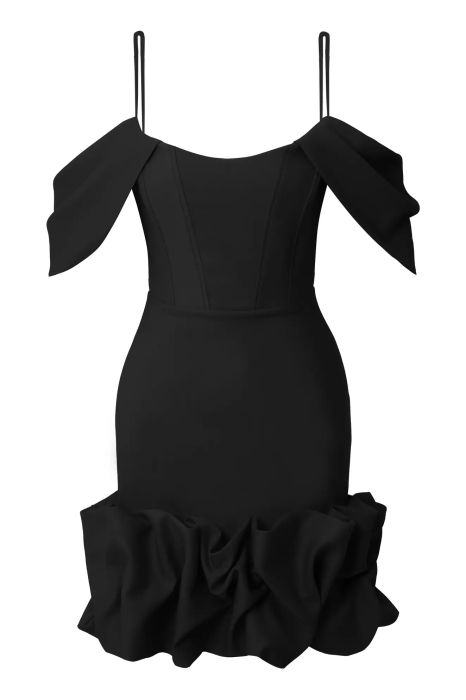 Черна рокля тип корсет